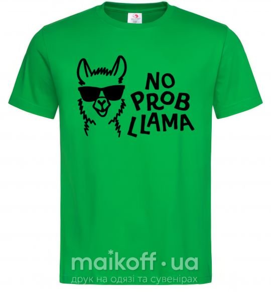 Мужская футболка No probllama Зеленый фото