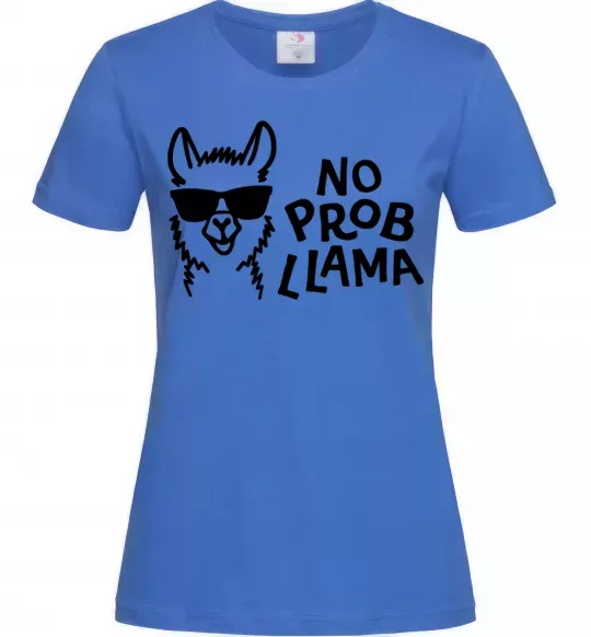Жіноча футболка No probllama Яскраво-синій фото