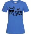 Жіноча футболка No probllama Яскраво-синій Жіноча футболка No probllama Яскраво-синій фото