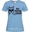 Жіноча футболка No probllama Блакитний фото