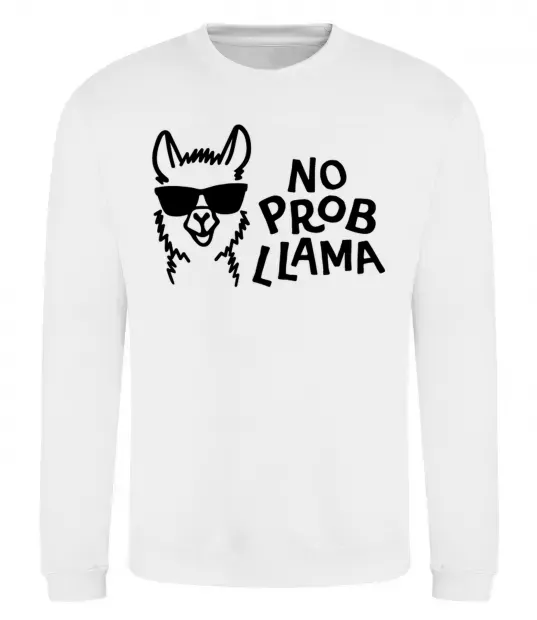 Свитшот No probllama Белый фото