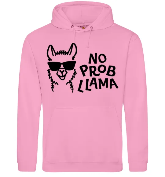 Мужская толстовка (худи) No probllama Розовый фото