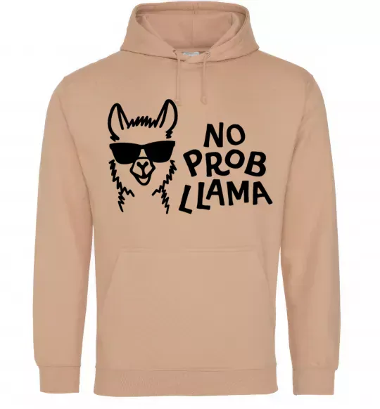 Женская толстовка (худи) No probllama Песочный фото