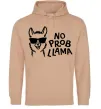 Женская толстовка (худи) No probllama Песочный фото