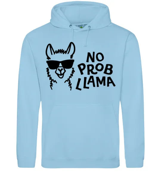 Женская толстовка (худи) No probllama Голубой фото