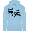 Женская толстовка (худи) No probllama Голубой фото