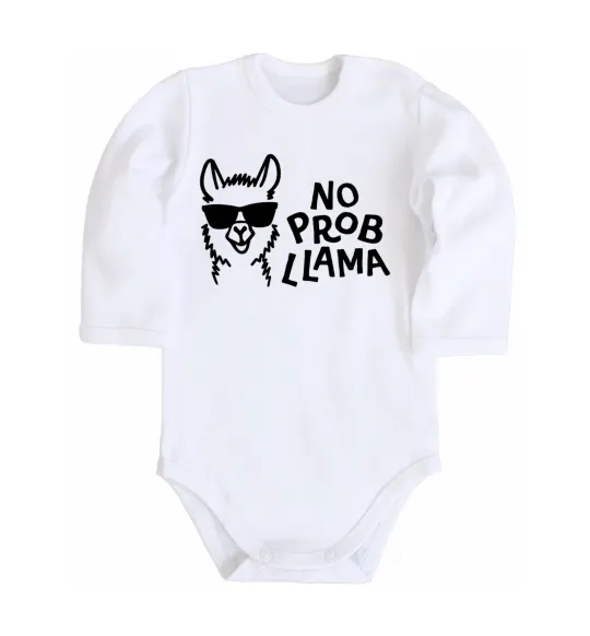 Дитячий бодік No probllama Білий фото