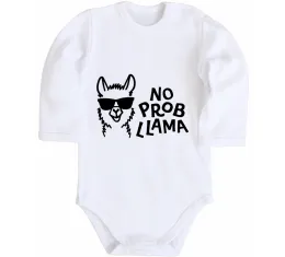 Дитячий бодік No probllama Білий фото
