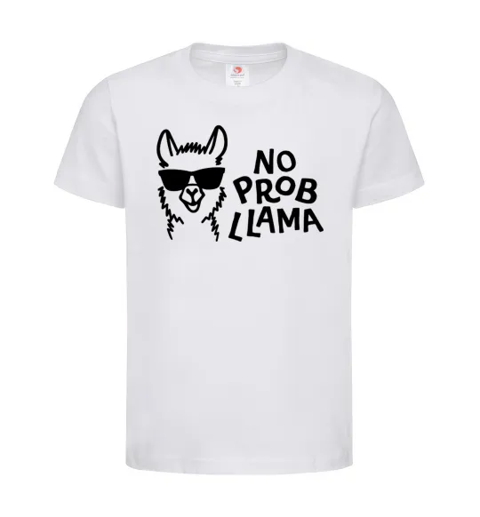 Детская футболка No probllama Белый фото