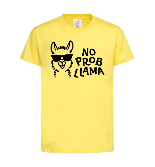 Детская футболка No probllama Лимонный фото