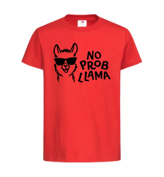 Детская футболка No probllama Красный фото