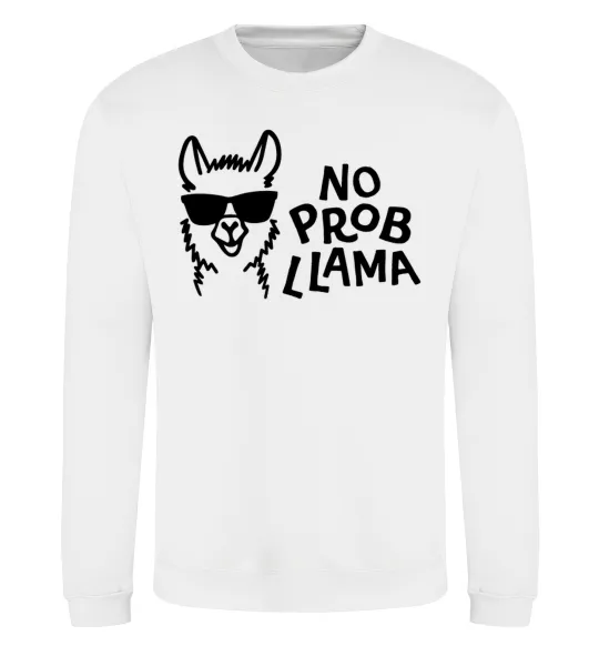 Світшот No probllama Білий фото