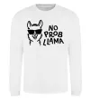Світшот No probllama Білий фото