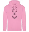 Женская толстовка (худи) Лама дівчинка в квітах Розовый фото