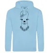 Женская толстовка (худи) Лама дівчинка в квітах Голубой фото