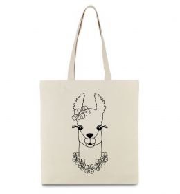 Эко-сумка Лама дівчинка в квітах Эко-сумка Лама дівчинка в квітах