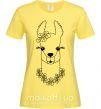Жіноча футболка Лама девочка в цветочках Лимонний фото