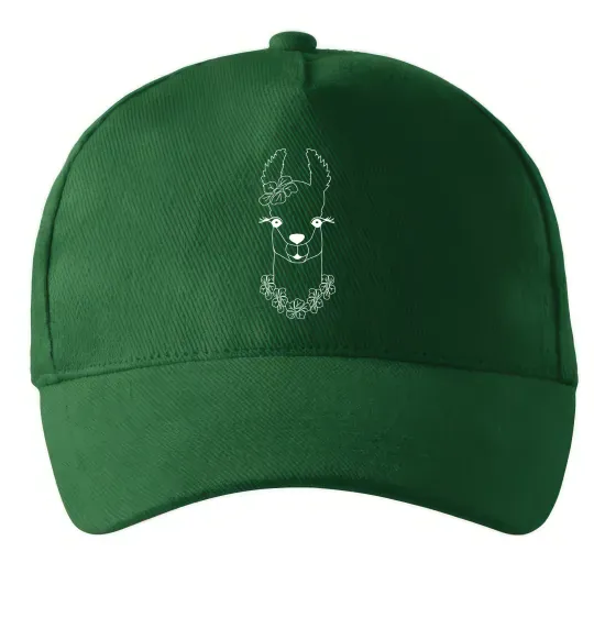 Кепка Лама дівчинка в квітах Темно-зеленый фото
