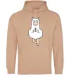 Мужская толстовка (худи) Лама йога Песочный фото