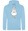 Мужская толстовка (худи) Лама йога Голубой фото