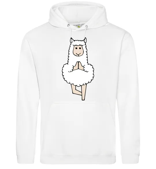 Жіноча толстовка (худі) Лама йога Білий фото