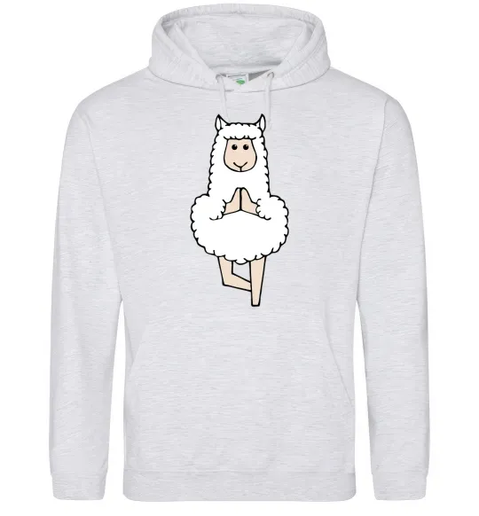 Жіноча толстовка (худі) Лама йога Сірий меланж фото