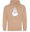 Жіноча толстовка (худі) Лама йога Пісочний Жіноча толстовка (худі) Лама йога Пісочний фото