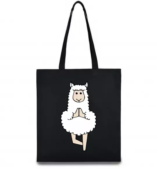 Еко-сумка Лама йога Чорний фото