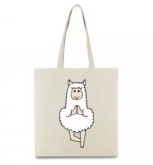 Еко-сумка Лама йога Бежевий фото