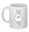 Чашка керамическая Лама йога Белый Чашка керамическая Лама йога Белый фото