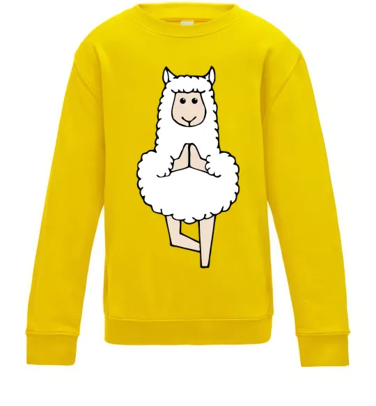 Дитячий світшот Лама йога Сонячно жовтий фото