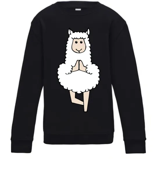 Дитячий світшот Лама йога Чорний фото