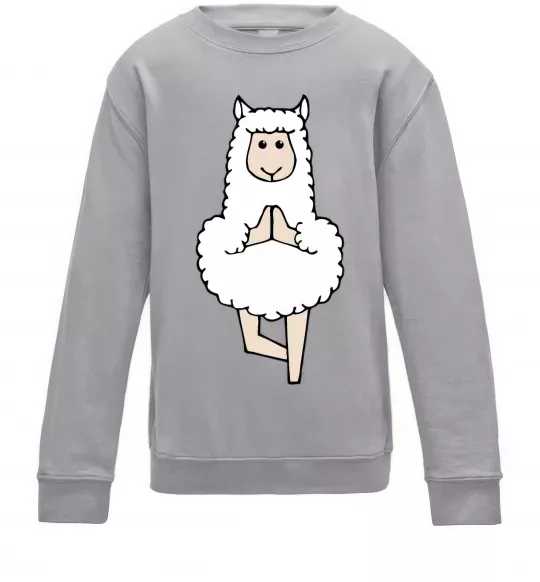 Дитячий світшот Лама йога Сірий меланж фото