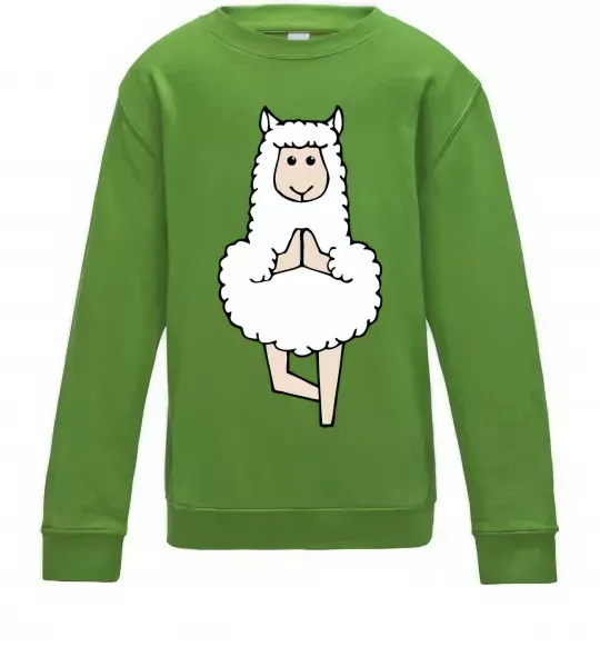 Дитячий світшот Лама йога Лаймовий фото