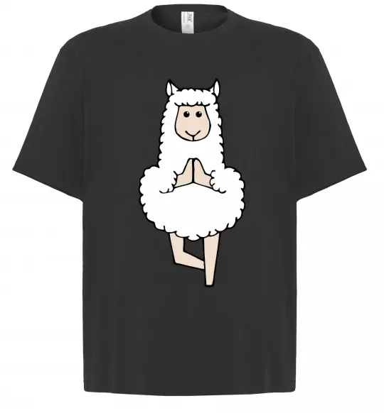 Футболка Оверсайз Лама йога Черный фото