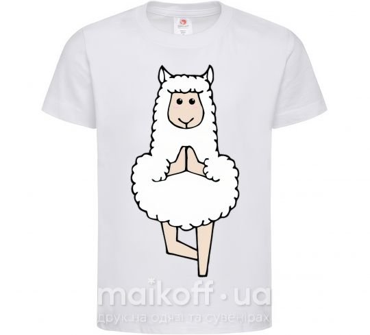Детская футболка Лама йога Белый фото