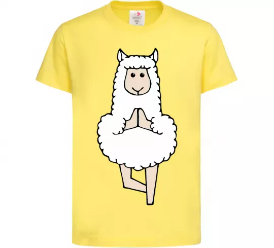 Детская футболка Лама йога Лимонный фото