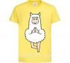 Детская футболка Лама йога Лимонный фото