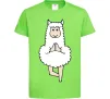 Детская футболка Лама йога Лаймовый Детская футболка Лама йога Лаймовый фото