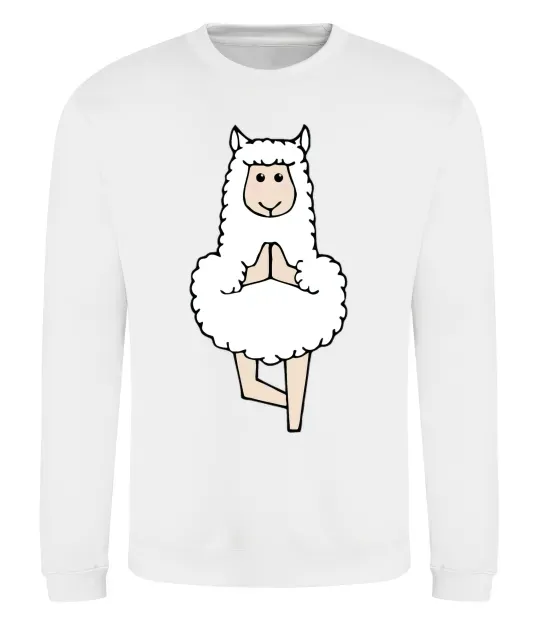 Світшот Лама йога Білий фото