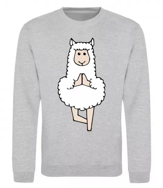 Світшот Лама йога Сірий меланж фото