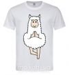 Мужская футболка Лама йога Белый фото