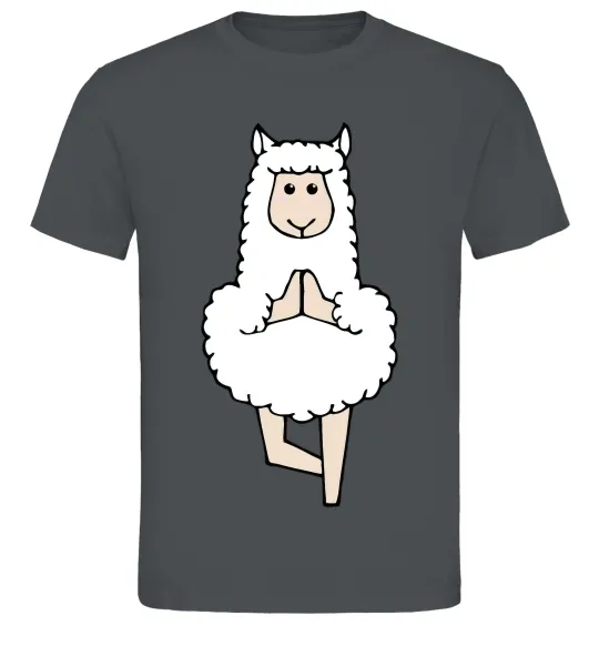 Мужская футболка Лама йога Графит фото