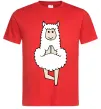 Мужская футболка Лама йога Красный фото