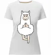 Жіноча преміум футболка Лама йога Білий фото