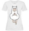 Женская футболка Лама йога Белый фото