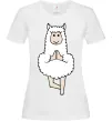 Женская футболка Лама йога Белый фото