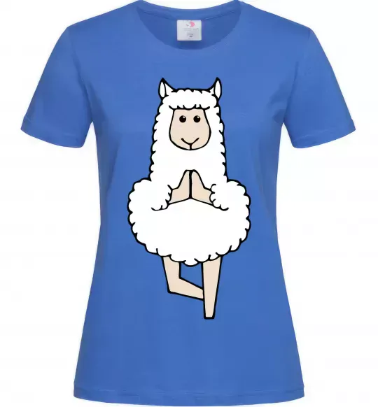 Женская футболка Лама йога Ярко-синий фото
