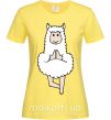 Женская футболка Лама йога Лимонный фото