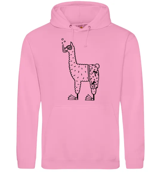 Мужская толстовка (худи) Лама дайвер Розовый фото